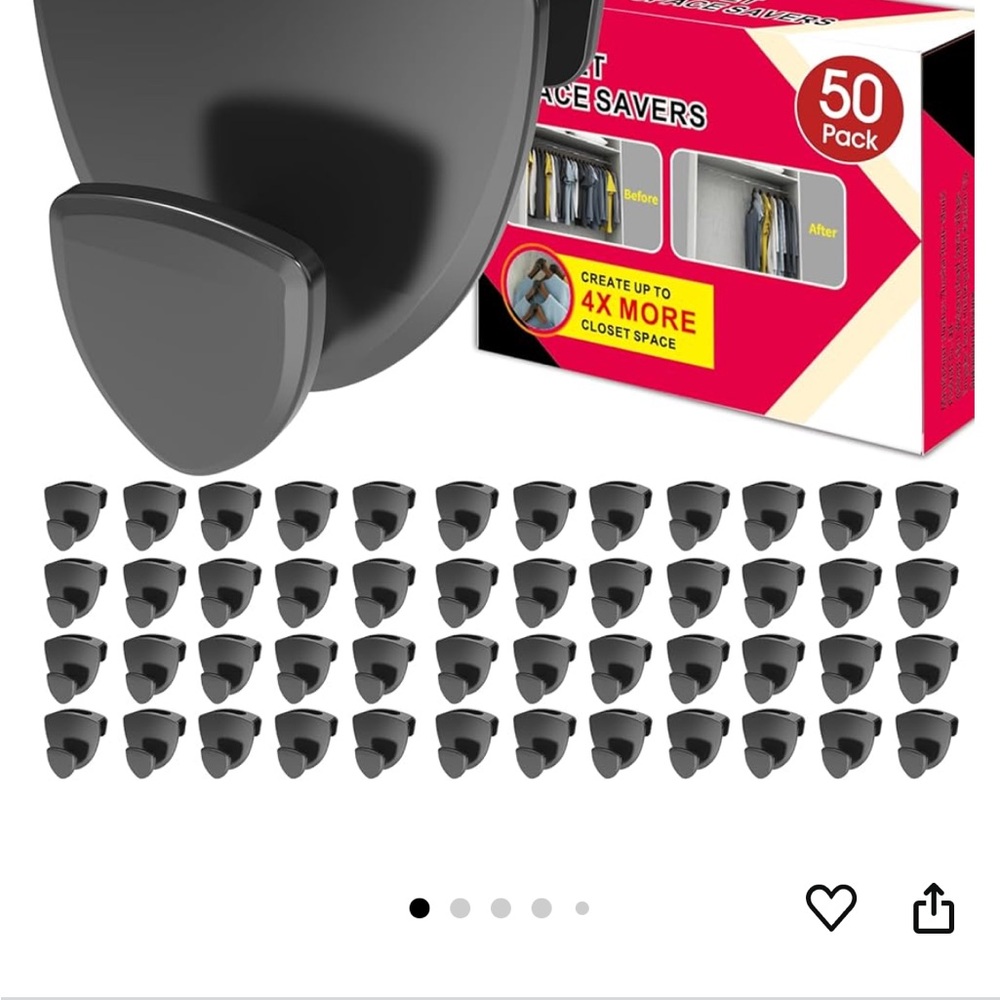 50 Pack Black Space Saver Hangers